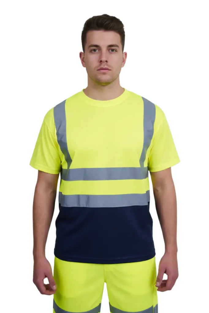 HV002 Hi-Vis Crew Neck Two Tone Short Sleeve T-shirt