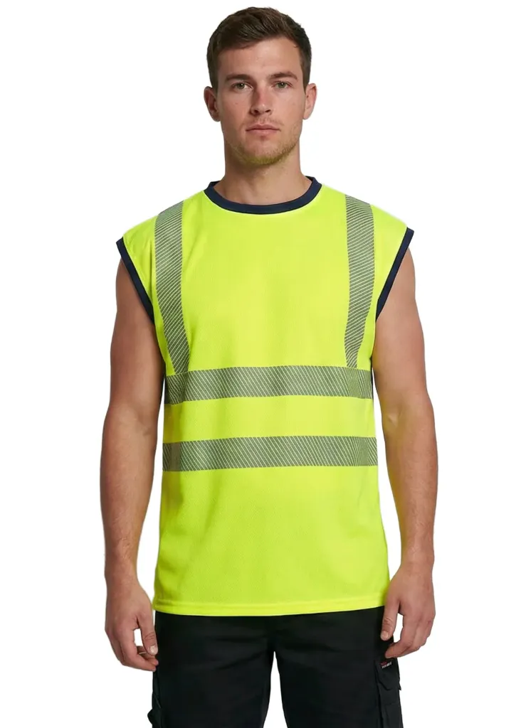 [HV013YES] HV013 Hi-Vis Flex Crew Neck Sleeveless T-shirt (Yellow, Small)