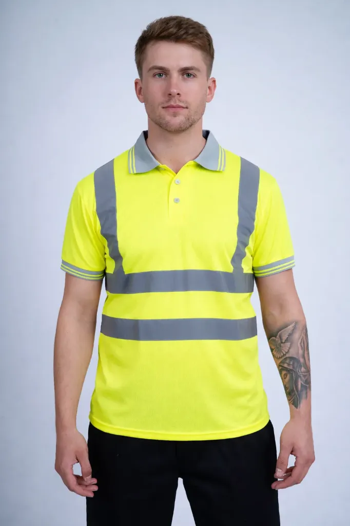 [HV307YES] HV307 Hi Vis Polo Shirt (Yellow, Small)