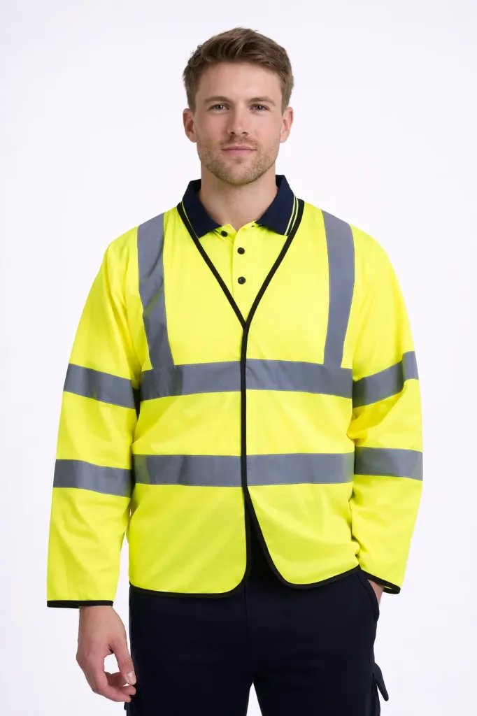 [HV332YES] HV332 Hi Vis Long Sleeve Vest *Discontinued (Yellow, Small)