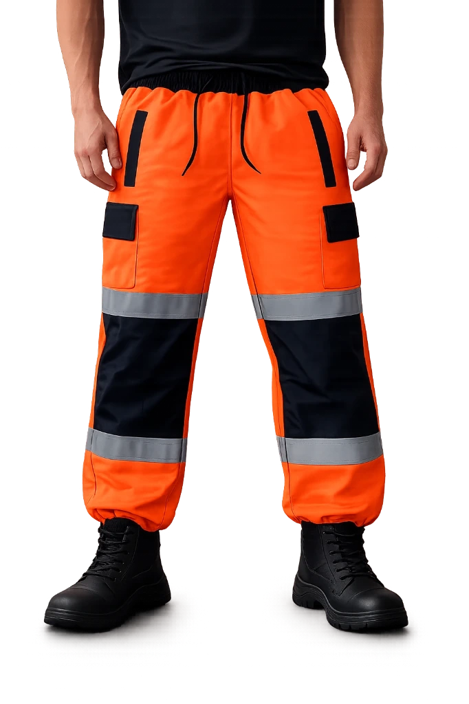 [JB07YENAS] JB07 Hi Vis Two Tone Cargo Joggers (Yellow/Navy, Small)