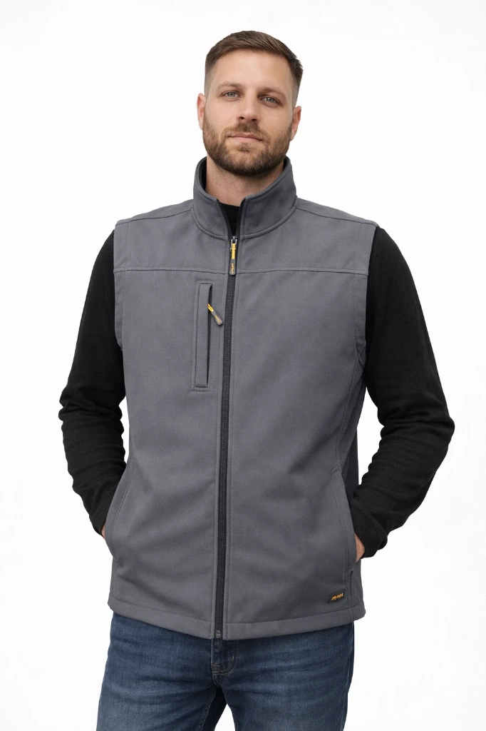 [SF002BLS] SF002 Softshell Bodywarmer Gilet (Small, Black)