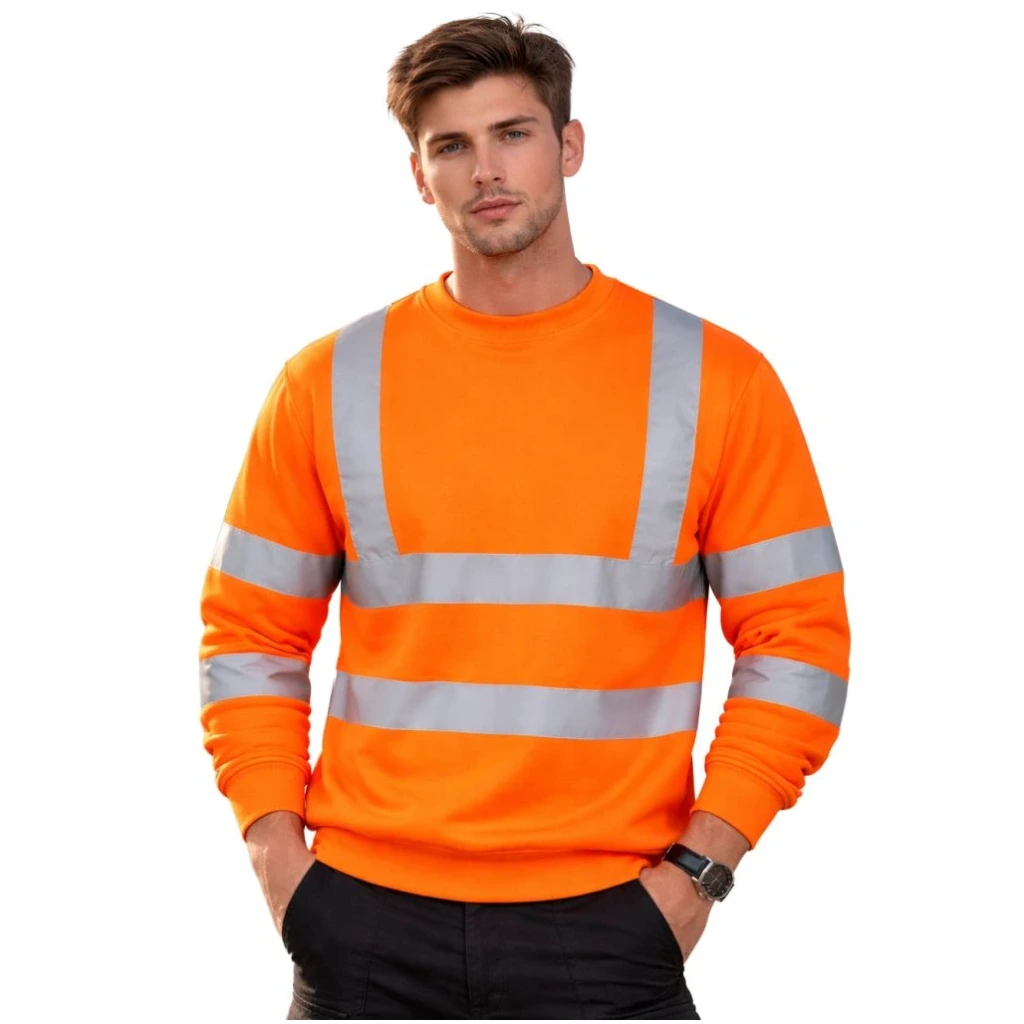 [SW01YES] SW01 Hi-Vis Crew Neck Sweatshirt (Yellow, Small)